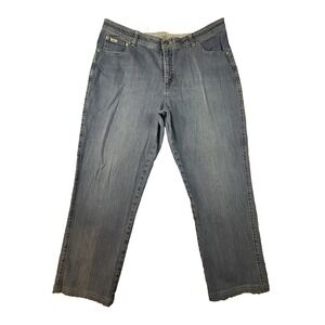 VTG‎ Lee Women's 20WM (40x28) Blue Comfort Waist Stretch Straight Leg Jeans